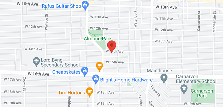 map of 3536 W 14TH AVENUE